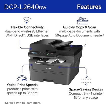 Brother DCPL2640DW Monochrome Laser Multifunction Printer 1200x1200 DPI 36 ppm Manual A4