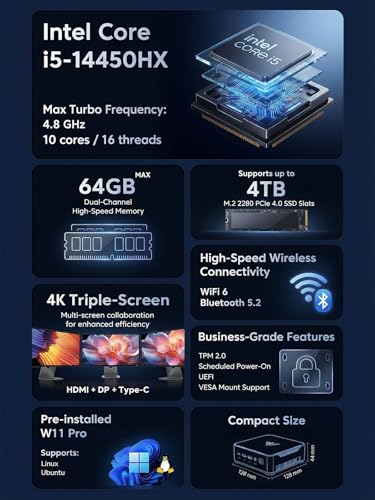 KAMRUI Mini PC K1 3840 x 2160 DisplayPort HDMI Connectivity Business
