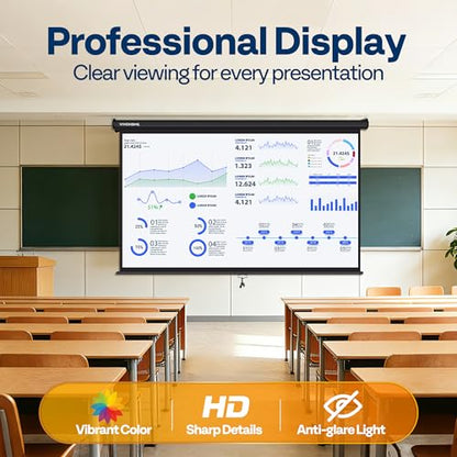 VIVOHOME 100 Inch VH555-BK 4K Projector Screen 16:9 Manual Retractable