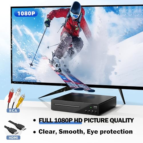 Delleson 1080P SE DVD Player HDMI RCA USB Region Free