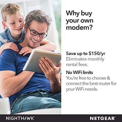 NETGEAR Nighthawk CM1200 Cable Modem DOCSIS 3.1 2 Gbps 4 x 1G Ports Black