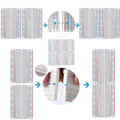Deyue 400 Pin Solderless Breadboard Kit - 6 PC Set for Electronic Prototyping