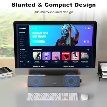 SOULION 3.5 inches R50-BK Bluetooth Soundbar 10 Watts 20 KHz Surround Computer Speaker