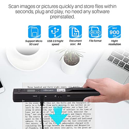 AOZBZ Handheld Document Scanner 900DPI USB CIS Portable Scanner