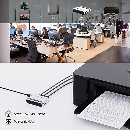 WAVLINK 6.57 x 3.94 x 2.13 inches USB Wireless Print Server 10/100Mbps LAN 480Mbps USB2.0