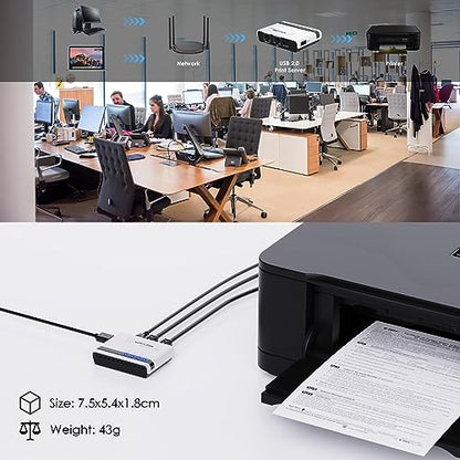 WAVLINK 6.57 x 3.94 x 2.13 inches USB Wireless Print Server 10/100Mbps LAN 480Mbps USB2.0