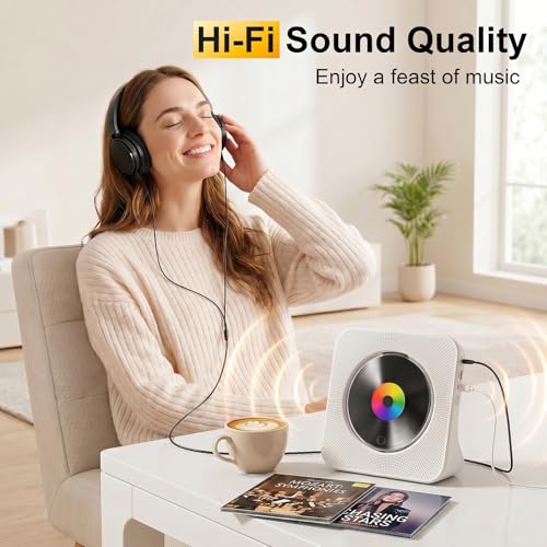 Gueray 7.44" KC906 Bluetooth CD Player 1 Disc WAV Home Audio