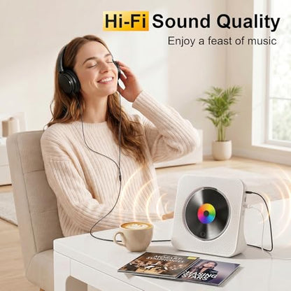Gueray 7.44" KC906 Bluetooth CD Player 1 Disc WAV Home Audio