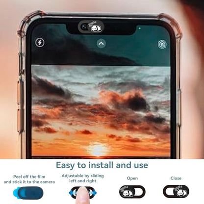 PRESSINART 6 Count Webcam Camera Covers Plastic Privacy Guards 0.71D x 0.35W x 0.04H Inches