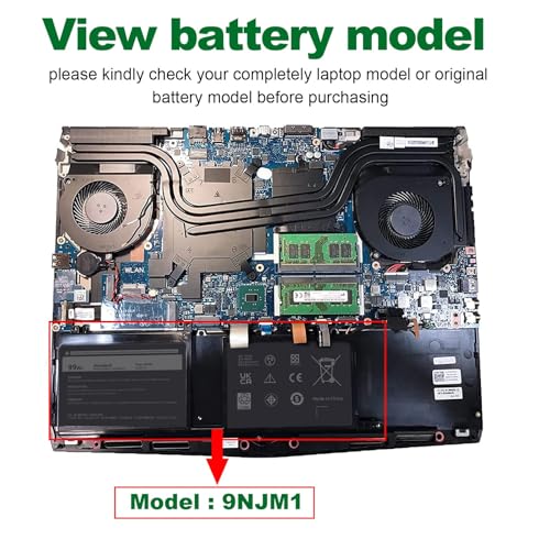 ASUNCELL 9NJM1 Lithium Ion Battery 11.4V 99Wh 3-Cell for Dell Alienware 15 R3, R4, 17 R4, R5
