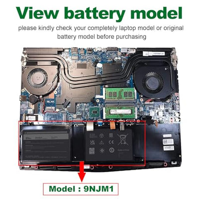 ASUNCELL 9NJM1 Lithium Ion Battery 11.4V 99Wh 3-Cell for Dell Alienware 15 R3, R4, 17 R4, R5