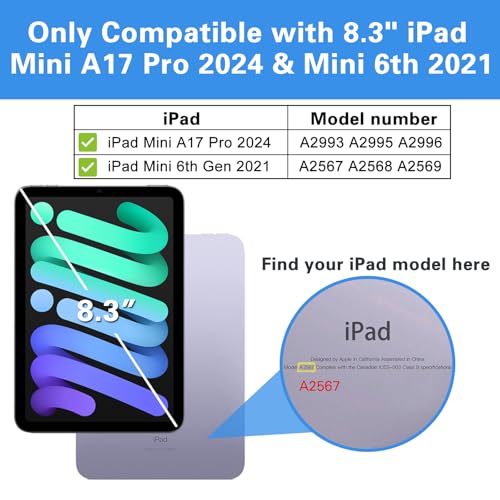 ProCase iPad Mini 6/7 Hard Case A2567/A2568/A2569/A2995/A2996/A2993 Black