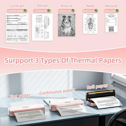 Phomemo M834 Portable Thermal Printer, Monochrome, 300 dpi, Bluetooth, A4 Size