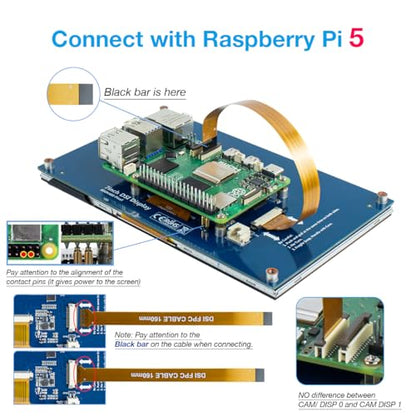Hosyond 7 Inch Touchscreen IPS DSI Display 800x480 Pixels 60 Hz LCD Monitor