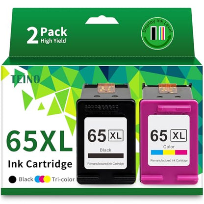 TEINO 65 XL Black Tri-Color Ink Cartridge Compatible for HP Envy DeskJet Printers