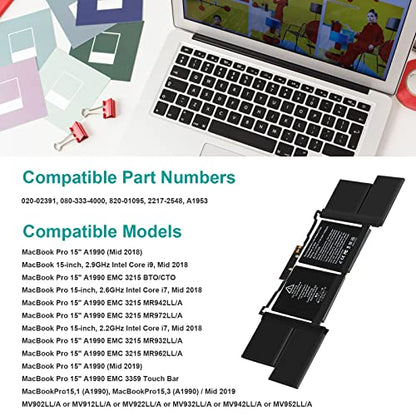 TREE.NB A1953 Laptop Battery 83.6Wh 11.4V Lithium Ion Compatibility
