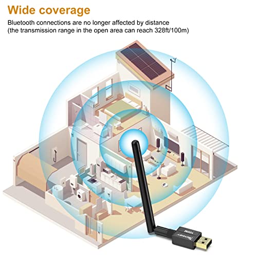 Techkey 5.3 Black-5.3-1 Bluetooth USB Adapter - 3Mbps Transfer Rate - 328ft Range
