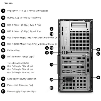 Dell Tower Desktop Computer, i5-14500, 512GB SSD, 16GB DDR5, Windows 11 Pro