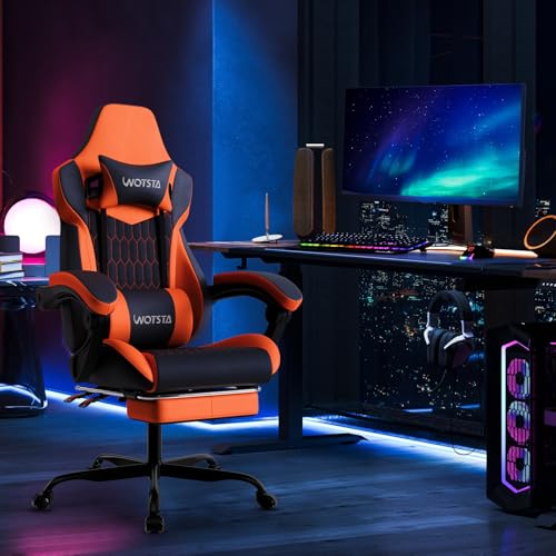 WOTSTA 5 Ergonomic Adjustable Chair Indoor Use 300 Pounds Black Orange