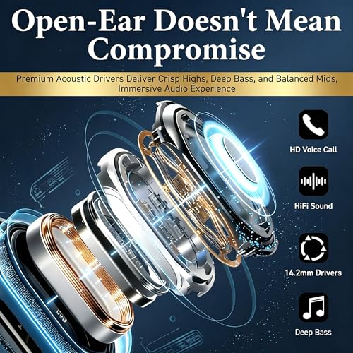 Tuemvia FWC-LYEJ-R Wireless Open Ear Headphones Bluetooth 5.0 - Sweat Resistant - Rose Gold