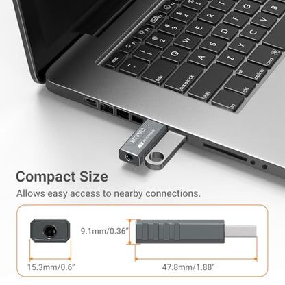 Cubilux USB to 3.5mm Audio Adapter, Hi-Res 384KHz/32-bit USB A DAC Dongle, UAC 2.0 External Sound Card