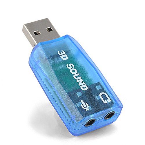 VizGiz 3 Pack USB Sound Card Adapter 5.1 Channel 3D External USB to 3.5mm Audio Jack