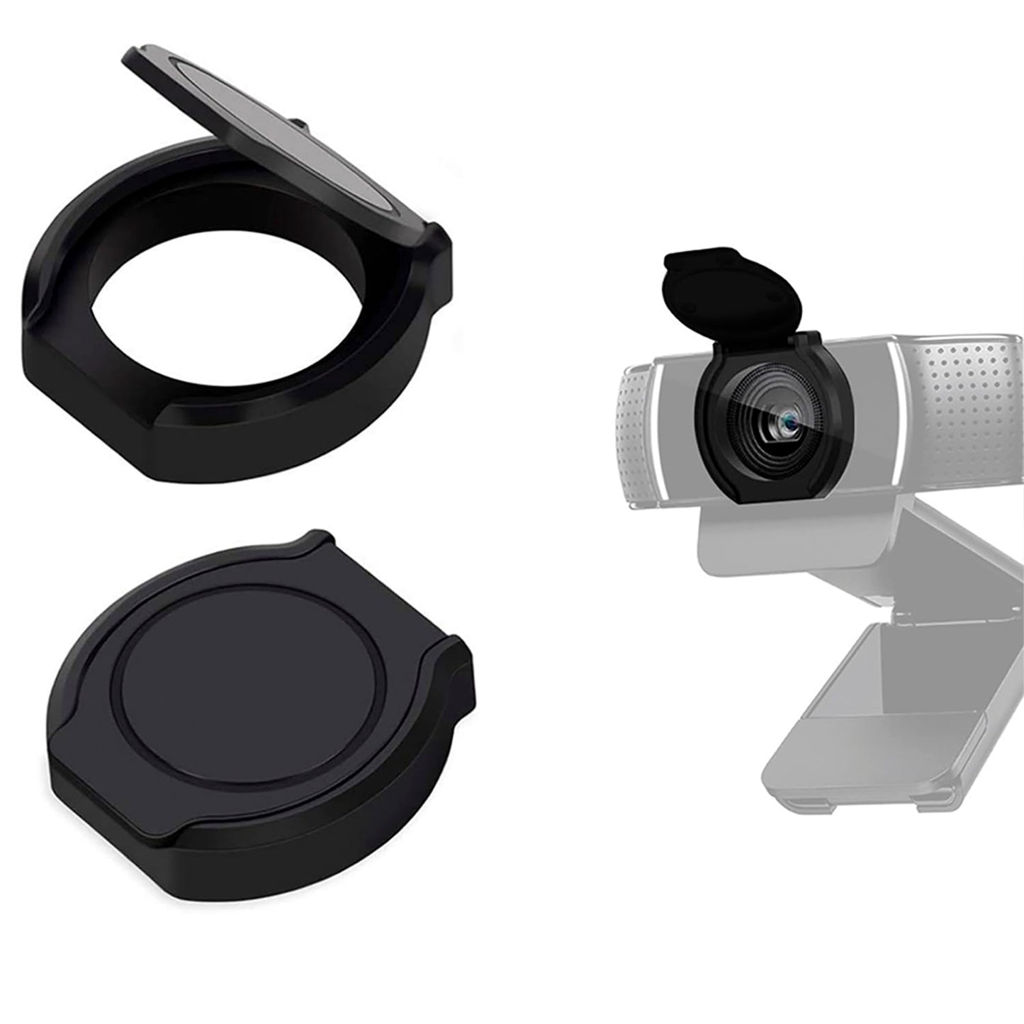 JCWINY 2 Pack Webcam Cover 1080p USB Black Webcam Privacy Shade