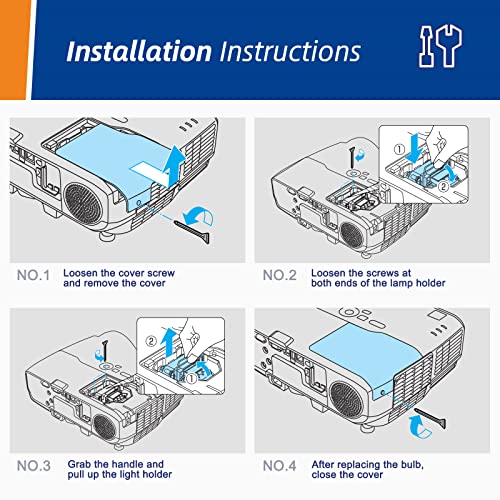 Woprolight 220V 140Wh ELP88 Projector Lamp A15 B15D 6000Lumens High Efficiency Indoor Use