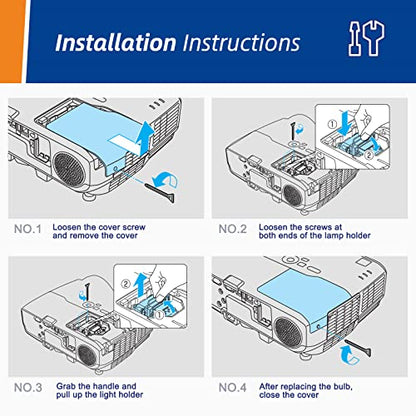 Woprolight 220V 140Wh ELP88 Projector Lamp A15 B15D 6000Lumens High Efficiency Indoor Use
