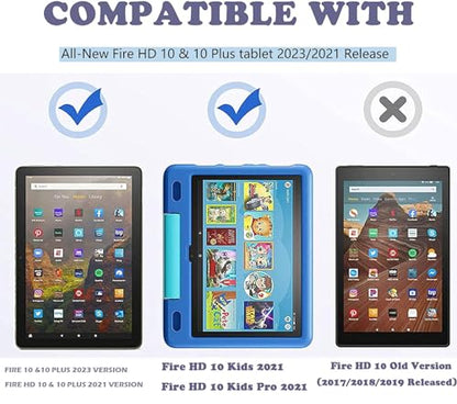 TiKeDa 10.1 Inches Tempered Glass Screen Protector for Fire HD 10 2021/2023 Model 9H