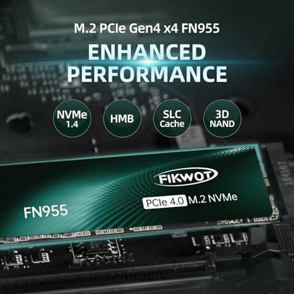 Fikwot 1TB FN955 NVMe SSD PCIe 4.0 M.2 2280 Internal Solid State Drive