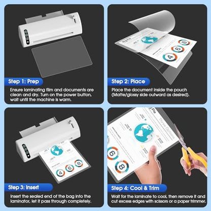 KTRIO 200 Count Thermal Laminating Sheets 8.5 x 11 Inches 3 Mil Clear Lamination Pouches