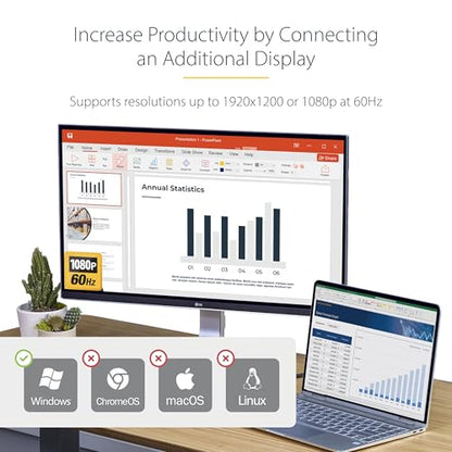 StarTech 7.5 x 1 x 0.5 inches USB32HDES 1080P 60Hz A/V Adapter