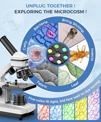 PalliPartners 5.71"L x 3.94"W x 9.84"H SWXWJ-1 2000x 240 Volts LED Compound Microscope
