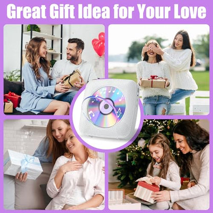 Gueray Portable CD Player Y-01 Bluetooth 5.0 2-Channel 1800mAh Audio CD Player