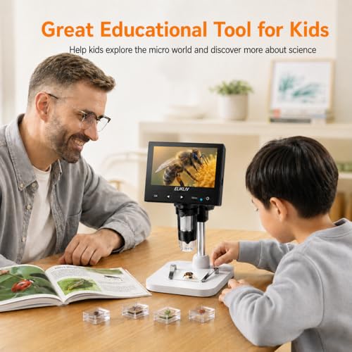Elikliv 4.3 Inch EDM4 LCD Digital Microscope 720P 1000x LED Coin Magnifier
