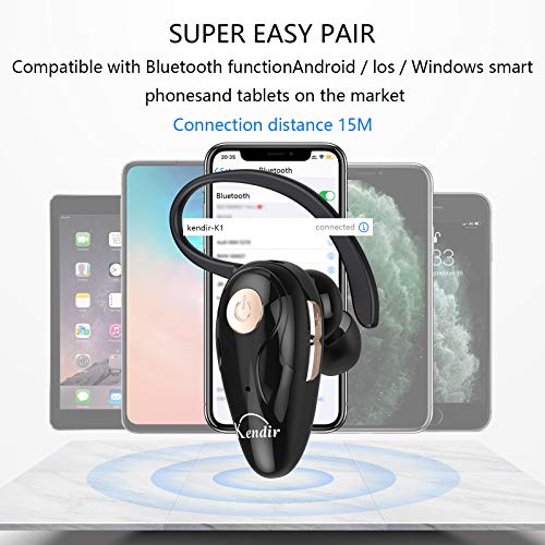 Kendir K1 Bluetooth Headset V5.0 In-Ear Ear Hook Black Handsfree Earbud