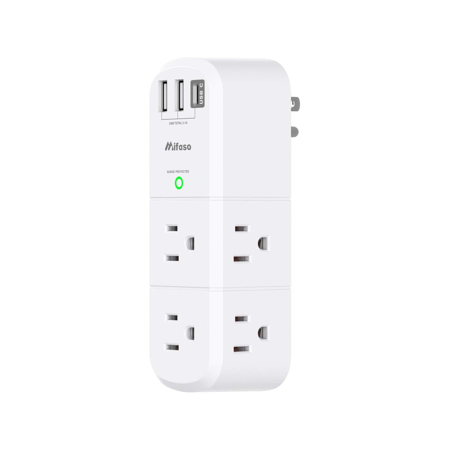 Mifaso 9-Outlet Surge Protector Power Strip with USB Ports MFS6081