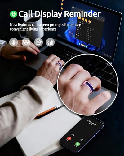 UniJethro Smart Ring 200mAh Lithium Polymer Heart Rate Monitor, Bluetooth Connectivity, Waterproof Fitness Tracker
