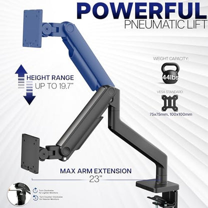 VIVO 49 Inch Heavy Duty Aluminum Ultrawide Monitor Arm, Maximum Load 44 lbs, Black, STAND-V101V