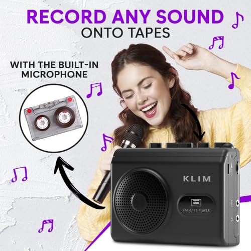 KLIM K9 Cassette Player 3.5mm Headphone Jack Mono Standard Edition Portable Cassette Player