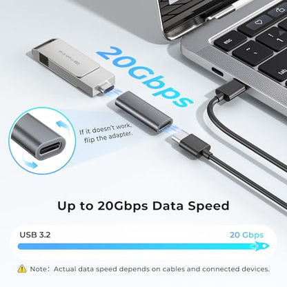 Basesailor USB C Female to Female Adapter 100W Type C Coupler 10Gbps