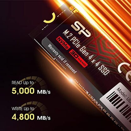 Silicon Power 1TB UD90 NVMe 4.0 Gen4 PCIe M.2 SSD Read/Write Speed 5000/4800 MB/s (SP01KGBP44UD9005)