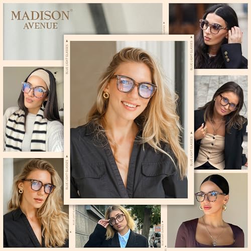 Madison Avenue Oversized UKAU-0003-T Anti Blue Light Glasses Adult 50mm Lens Width 45mm Lens Height 145mm Arm Length Full Rim Plastic Frame