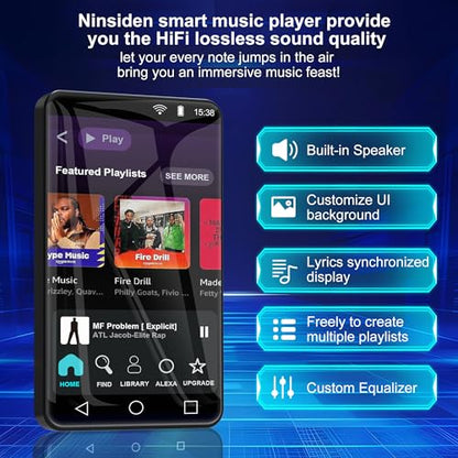 Ninsiden 4" 400-144-blck LCD MP3 Player with 144GB Storage and Touch Screen