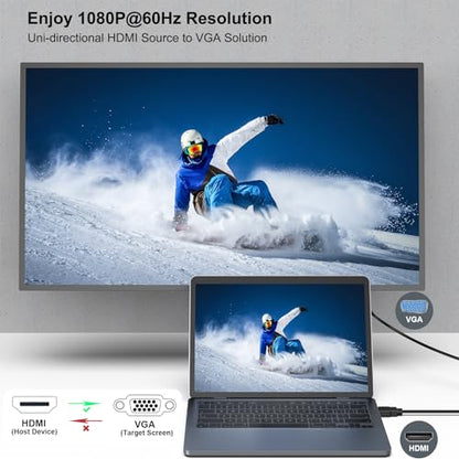 BENFEI 6 Feet HDMI to VGA Cable Model 000181black Resolution 1920x1080 Refresh Rate 60Hz