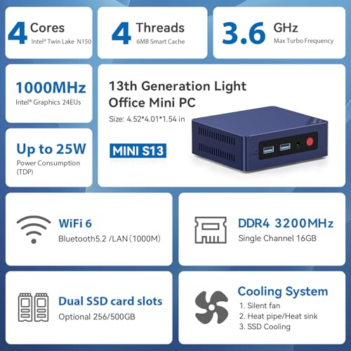 Beelink Mini PC MINIS 3840x2160 LED Computer
