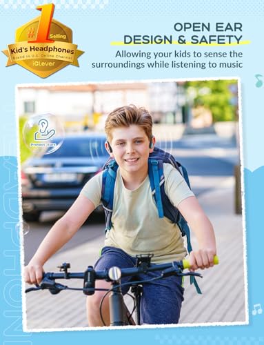 iClever OWS01 Bluetooth Open Ear Headphones Wireless 5.4 for Kids Adults