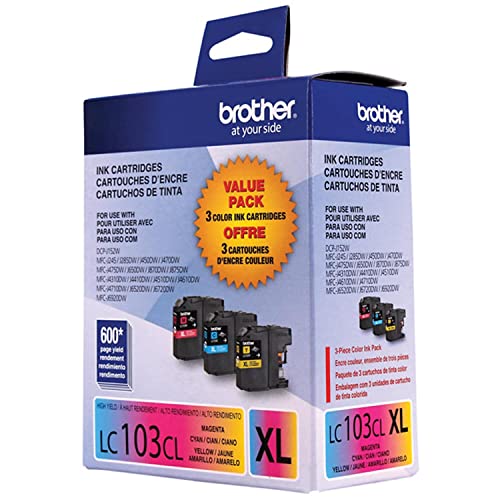 Brother LC1033PKS Innobella High-Yield Ink, 600 Page Yield, Color (Cyan, Magenta, Yellow), 3 Cartridges per Pack