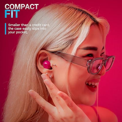 JLab Go Pop ANC EBGOANCFUC50WEB True Wireless Earbuds with Charging Case, Fuchsia, 10mm Drivers, Bluetooth 5.0, Active Noise Cancellation